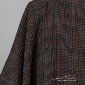 Lin-bomull flerfarget vaffelstoff vasket 8 Linen cotton washed fabric, multi coloured.