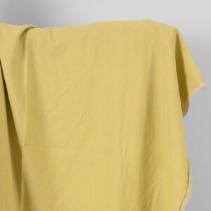 Washed linen cotton fabric grey yellow double-sided