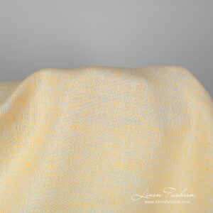 Linen cotton fabric yellow white small pattern product photo
