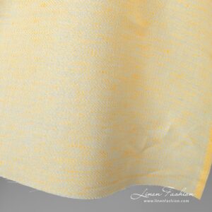 Linen cotton fabric yellow white small pattern edge