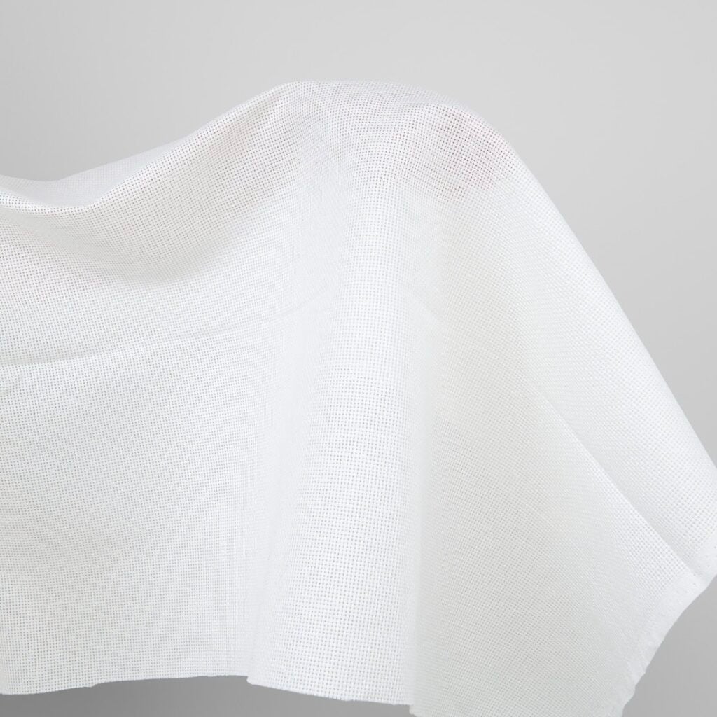 Linen cotton white canvas fabric