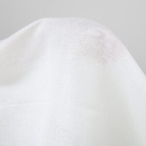 Openwork white linen fabric