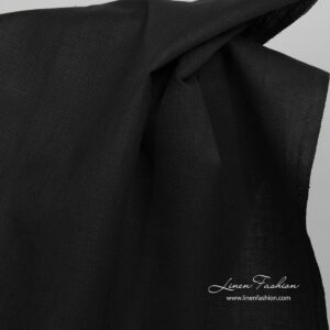 Lin-bomull svart fiskebeinsstoff