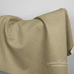 Grønt lin-bomullsstoff i bølgemønster