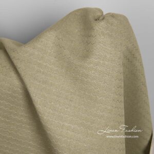 Grønt lin-bomullsstoff i bølgemønster