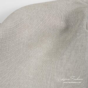 Linen blend fabric from white cotton and grayish brown linen yarns