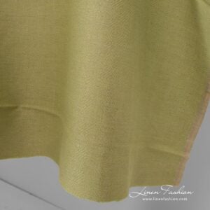 Grønn grå diamantmønstret lin-bomullsstoff 11 Diamond patterned green grey fabric.