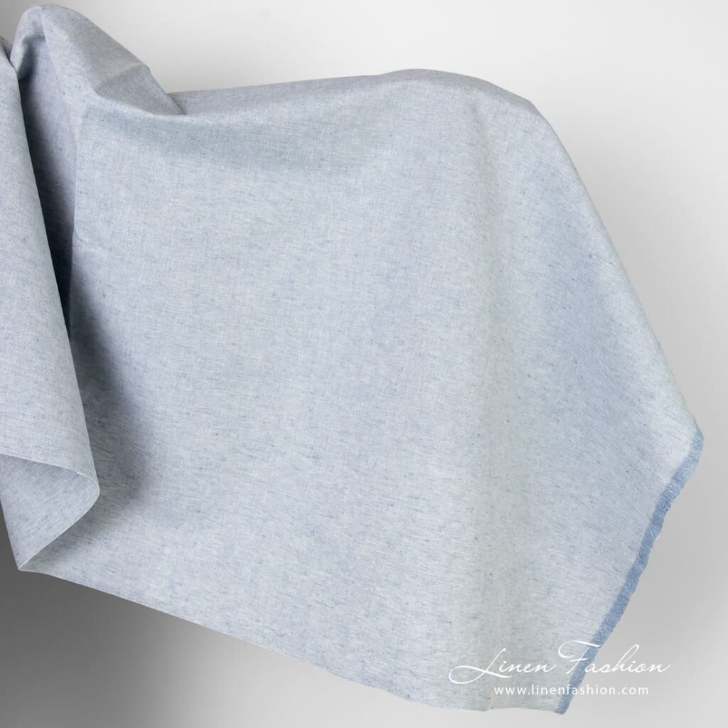 Bluish linen cotton fabric