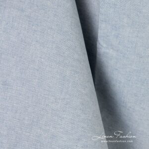 Bluish linen cotton fabric in melange