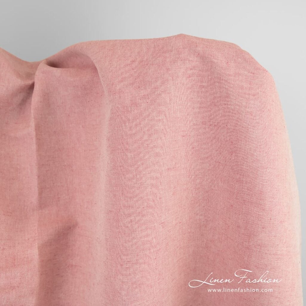 Rosy linen cotton fabric