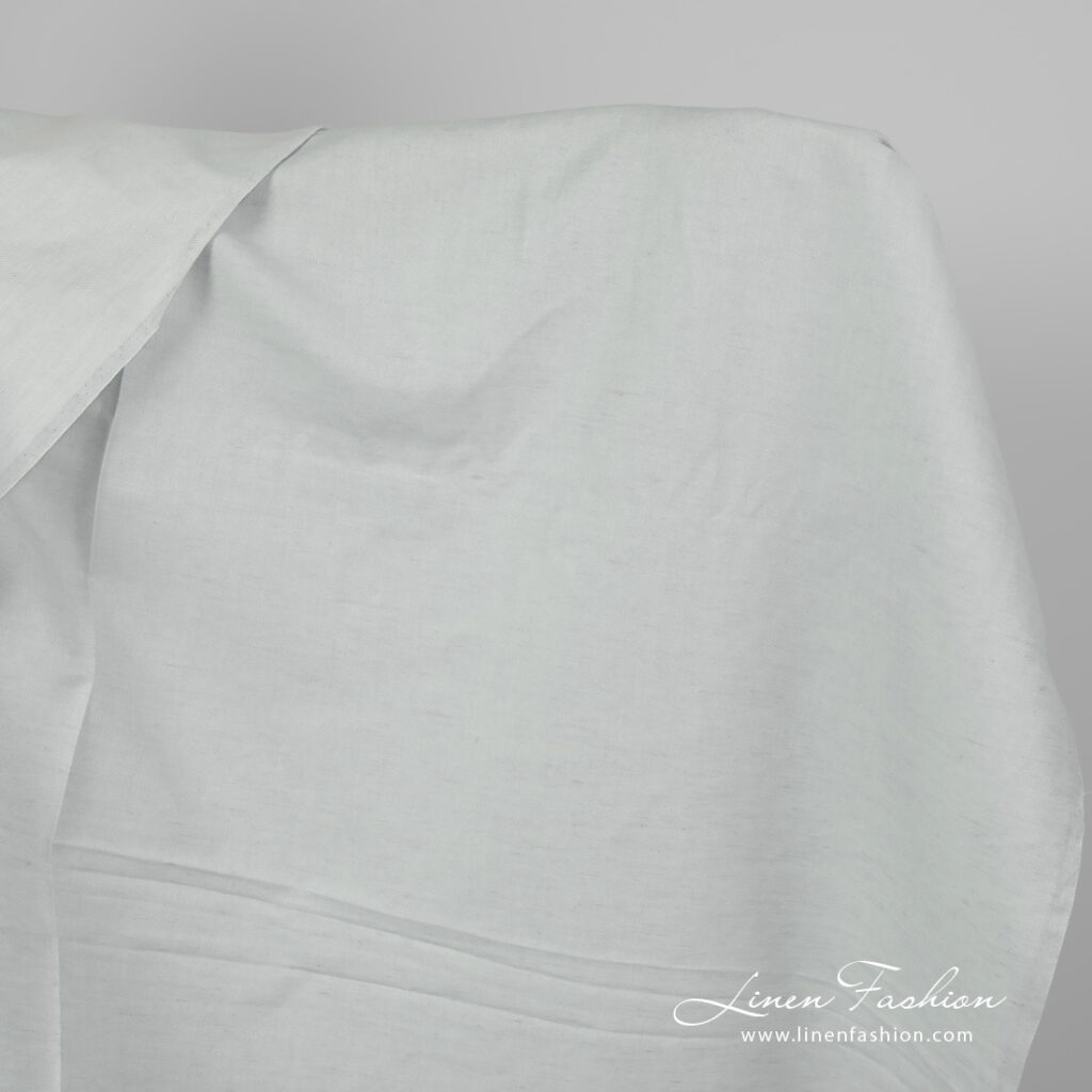 Linen cotton fabric blueish green twill weave