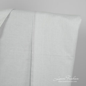 Linen cotton fabric blueish green twill weave edge view