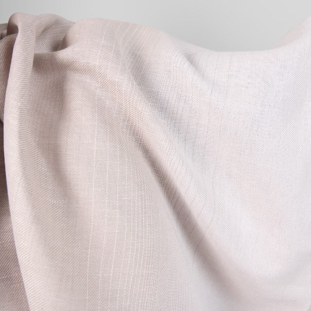 Lin-bomullsstoff brunrosa farge 3 Linen cotton fabric brownish pink colour 150cm