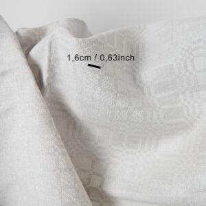 Lin-bomullsstoff i lys beige ruter 11 Linen cotton fabric in light beige checks with measurements