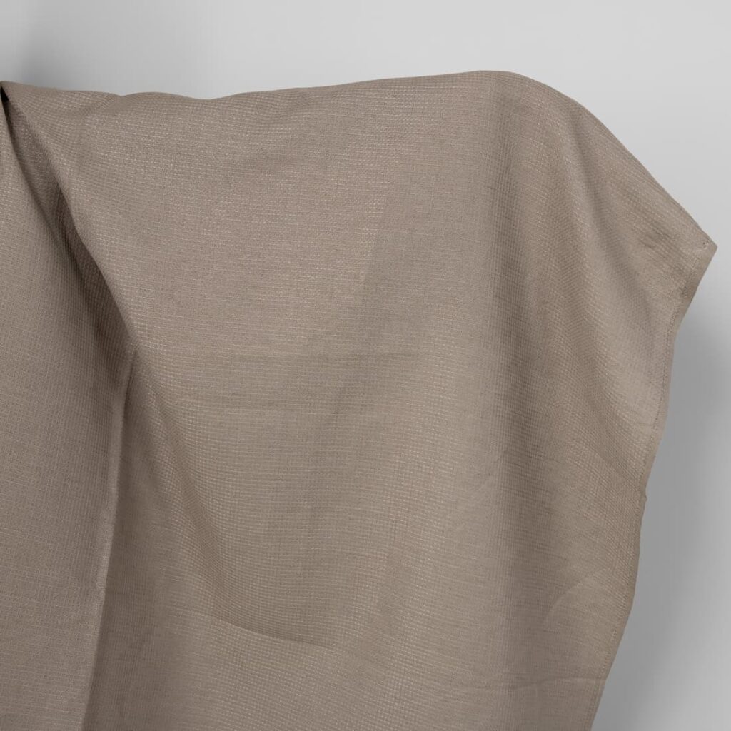 Linen cotton fabric light linen grey colour waffle