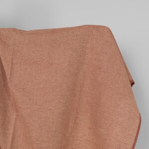 Linen cotton fabric brown and yellow herringbone