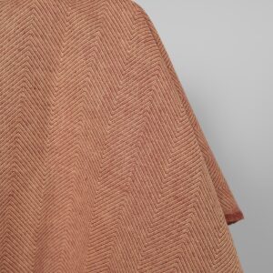 Linen cotton fabric brown and yellow herringbone, 150cm