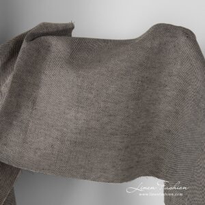 Lin-bomullsstoff i bred fiskebein