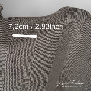 Lin-bomullsstoff i bred fiskebein