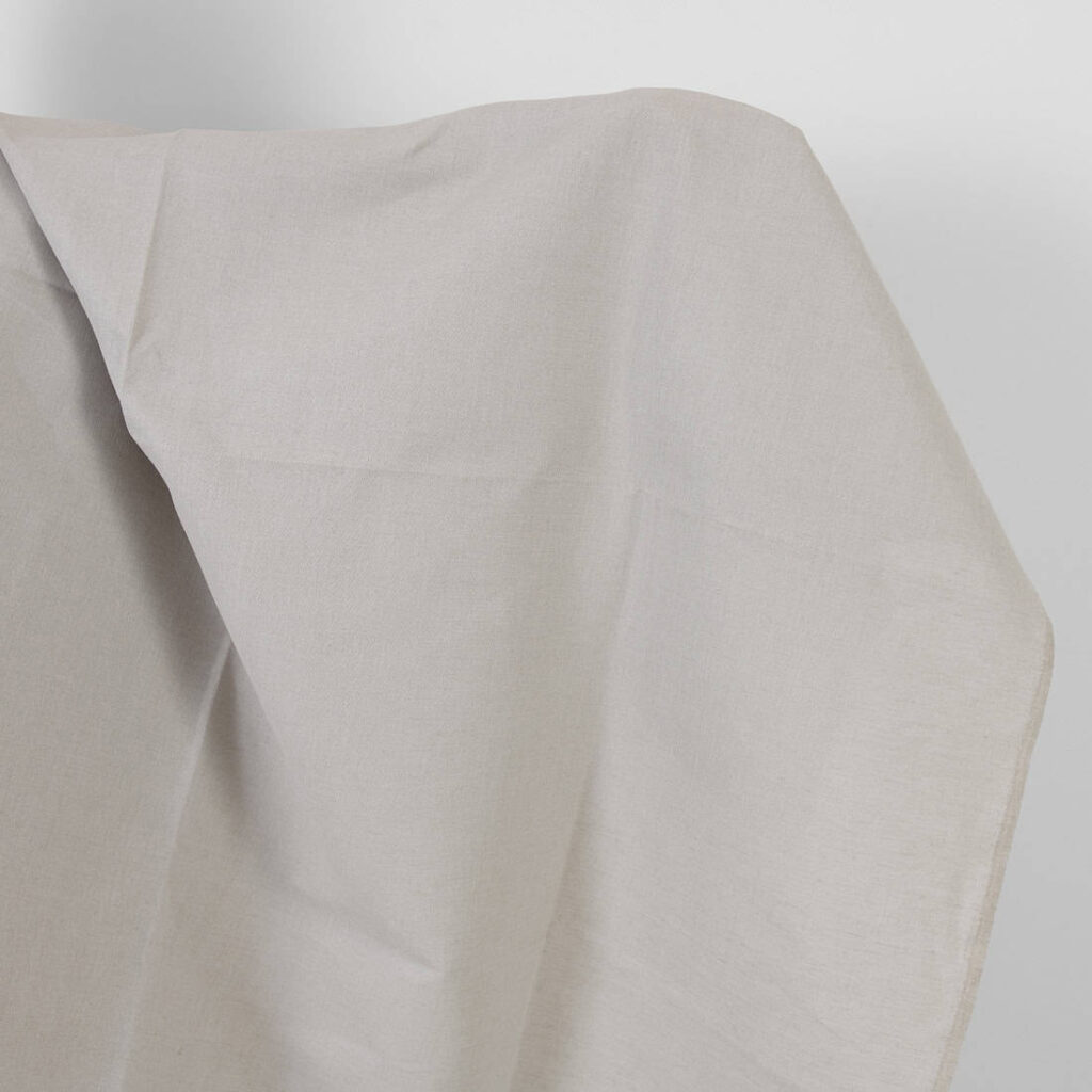 Linen cotton fabric light beige-grey melange