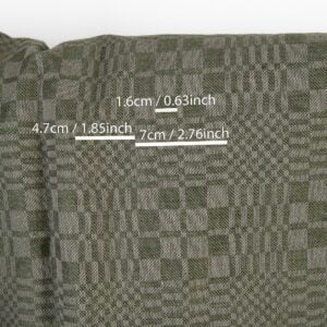 Lin-bomullsstoff grønne og beige twill-ruter
