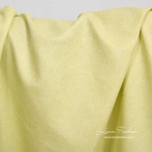 Lin bomull diamantmønstret stoff i salatgrønn farge