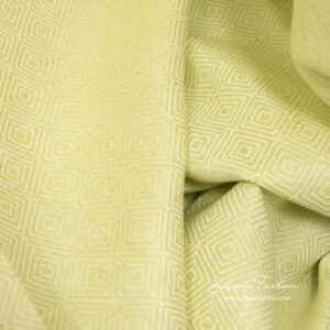 Lin bomull diamantmønstret stoff i salatgrønn farge