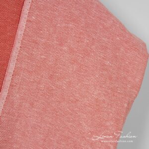Coral linen cotton fabric with tiny diamond pattern