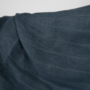 linen cotton navy fabric in rhombus, stripes