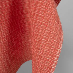 linen cotton bright red fabric checks, 180cm.