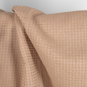 Linen cotton fabric light brown waffle, 180cm