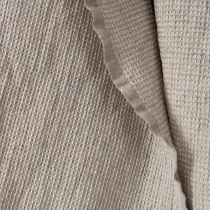 beige linen cotton waffle fabric, heavy quality.