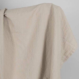 Heavy washed linen cotton fabric brownish grey colour edge
