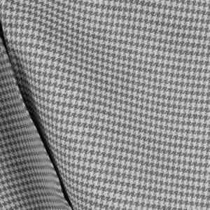 Linen cotton fabric light and dark grey houndstooth, small dobby pattern