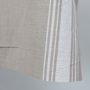 linen cotton fabric in stripes white natural heavy weight