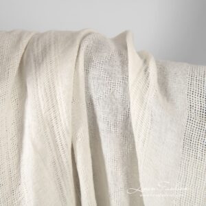 Linen fabric in vertical stripes and rhombus