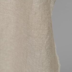 Washed linen cotton fabric white beige mix