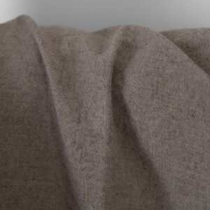 Linen cotton fabric grey-brown melange washed, plain weave