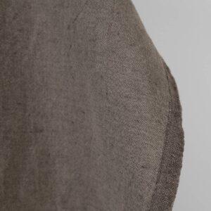 Linen cotton fabric grey-brown melange washed, fabric edge