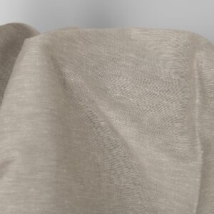 Linen cotton fabric dark beige and white melange, plain weave