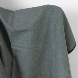 Lin bomull stoff grønn mørkeblå melert