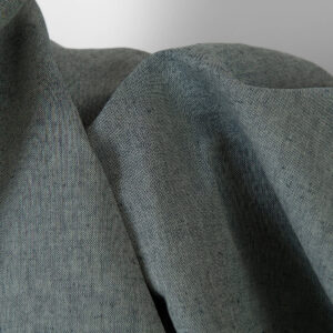 Lin bomull stoff grønn mørkeblå melert