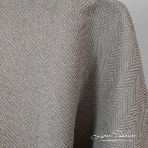 Herringbone grey linen cotton fabric.