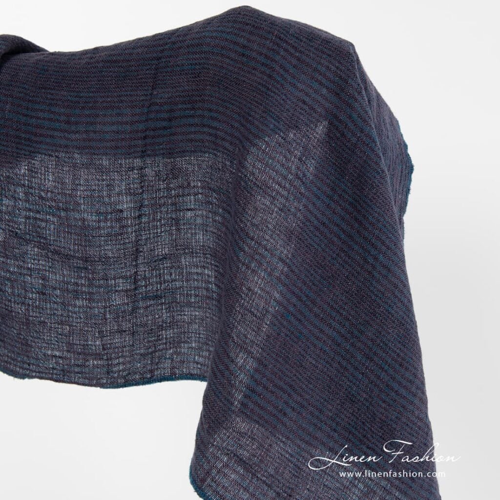 Purple linen fabric with stripes.