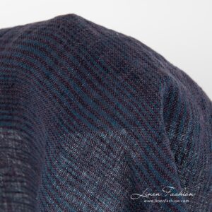 Lilla linstoff med striper vasket 11 100% linen purple linen in stripes.