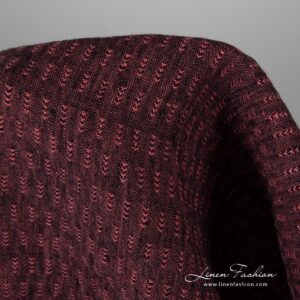 100% linen fabric in black and rose.