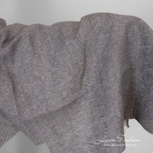 Grey linen fabric herringbone.