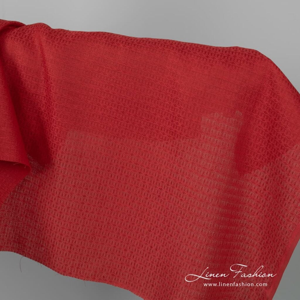 Scarlet red honeycomb fabric
