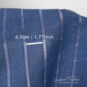 Linen cotton fabric in openweave stripes