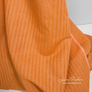 Oransje lin bomull stripet stoff